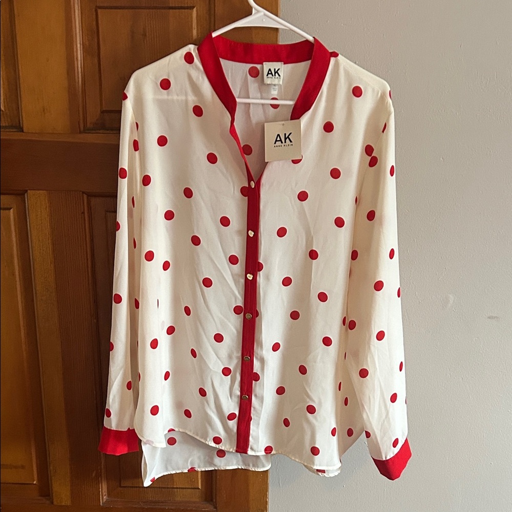 Red Polka Dot Blouse from Ann Klein